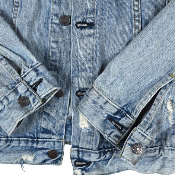 Levi's Light Distressed Wash Denim Trucker Jean Jacket Large - Picture 4 of 11